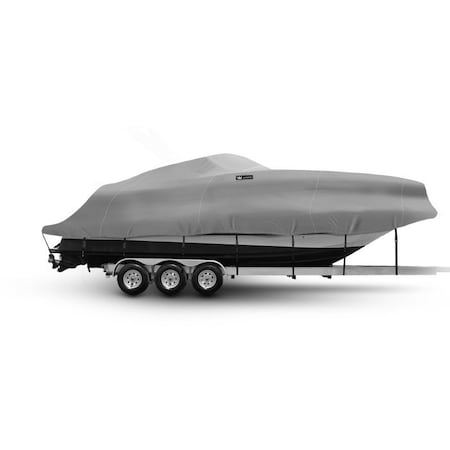Eevelle Boat Cover CABIN CRUISER, Outboard Fits 27ft 6in L up to 120in W Charcoal SFHPCBN27120B-CHL